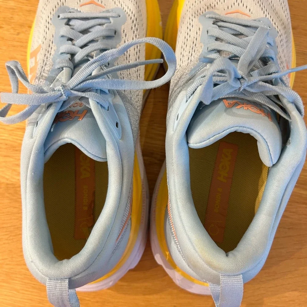 Hoka One One Bondi 8 Womens  10.5B Summer Song Running Nursing Walking Sneaker - Picture 10 of 11